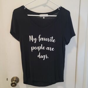 Black Graphic Tee - "My Favorite People Are Dogs"